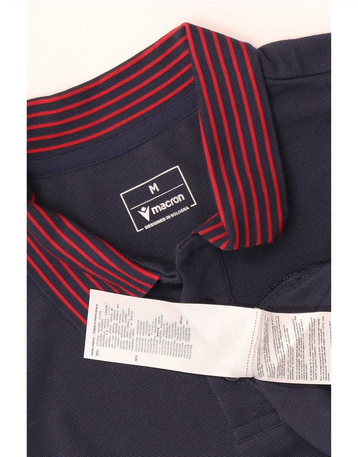Macron Herre poloshirt Medium Navyblå Stribet bomuld