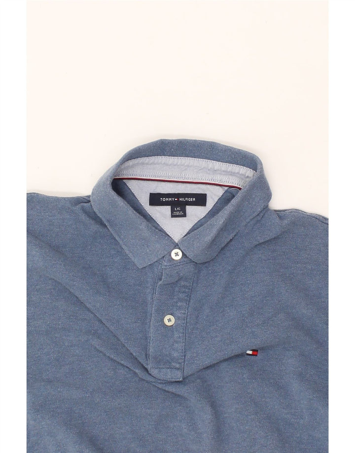 TOMMY HILFIGER Mens Polo Shirt Large Blue Cotton Vintage Tommy Hilfiger and Second-Hand Tommy Hilfiger from Messina Hembry 