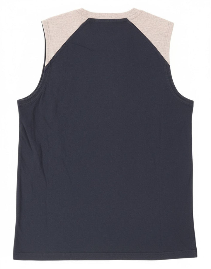 Champion Mens Graphic Vest Top Large Navy Blue Colourblock Cotton