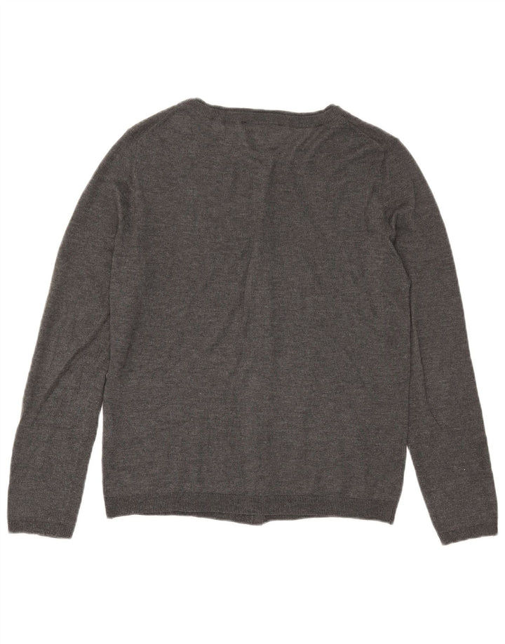 Zara Dame Cardigan Sweater UK 12 Medium Grey Modal