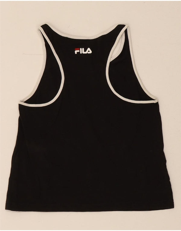Fila piger grafisk vest top 11-12 år sort bomuld