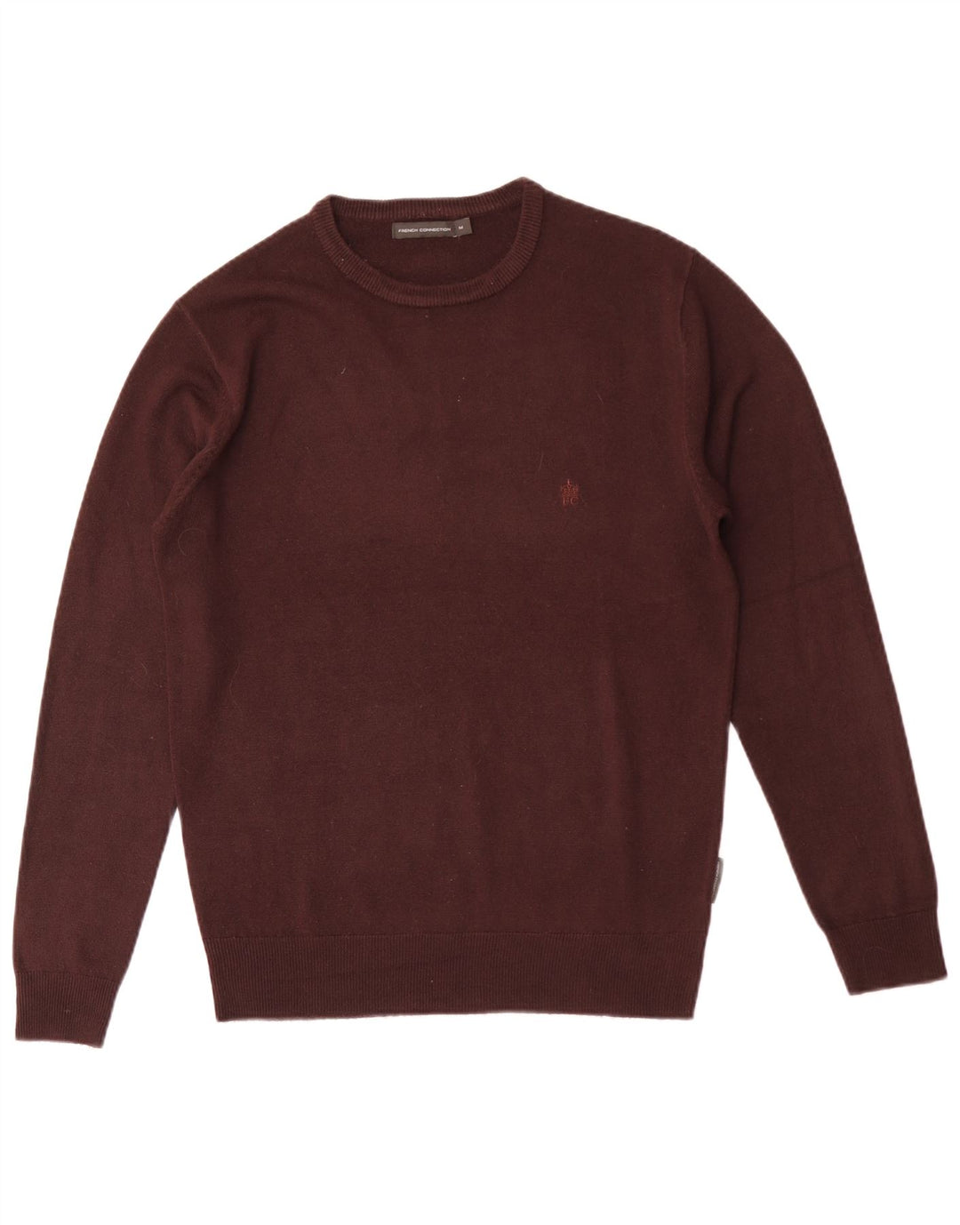 French Connection Herre Regular Fit Crew Neck Jumper Sweater Medium Maroon