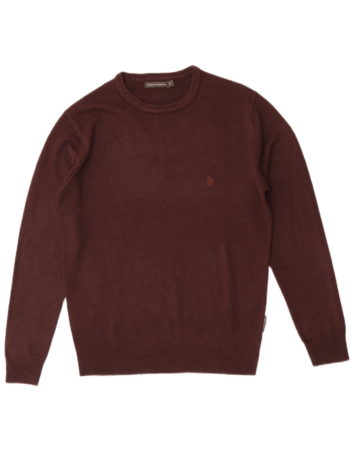 French Connection Herre Regular Fit Crew Neck Jumper Sweater Medium Maroon