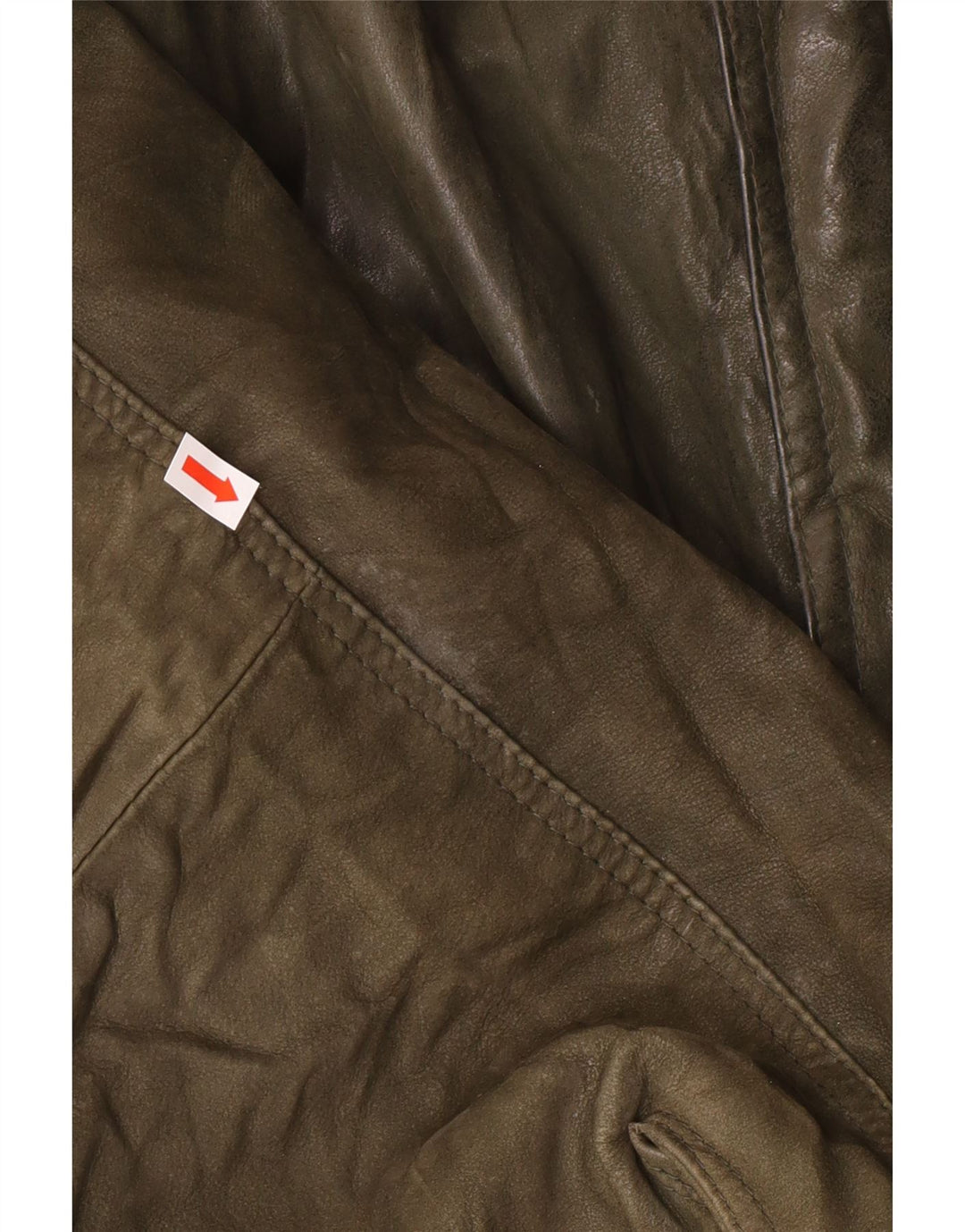 Vintage Herre Læderjakke IT 52 XL Khaki Læder