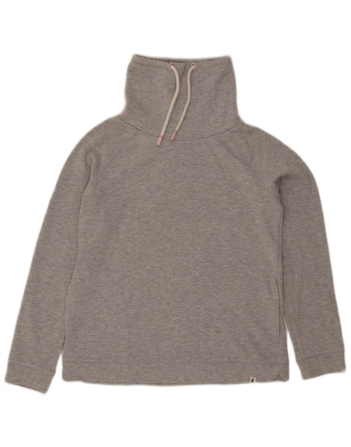 Joules Dame Rullehals Sweatshirt Jumper UK 12 Medium Grey Flecked Bomuld