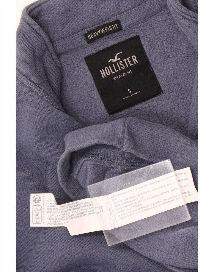 Hollister Sweatshirt med lynlås til mænd, lille blå bomuld