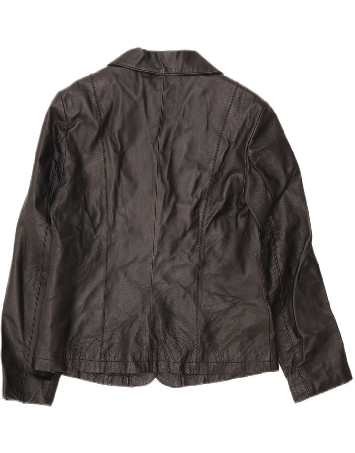 OVIESSE Womens Leather Jacket IT 44 Medium Black Leather