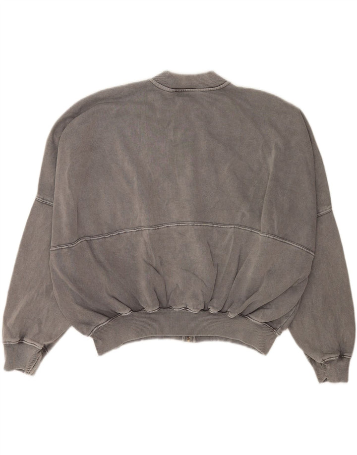Zara Womens Oversized træningsdragt Topjakke UK 10 Small Grey Bomuld