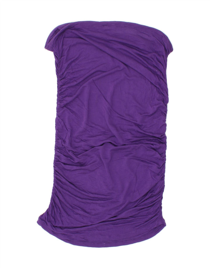 STEFANEL Womens Off Shoulder Strapless Dress UK 12 Medium Purple Vintage Stefanel and Second-Hand Stefanel from Messina Hembry 