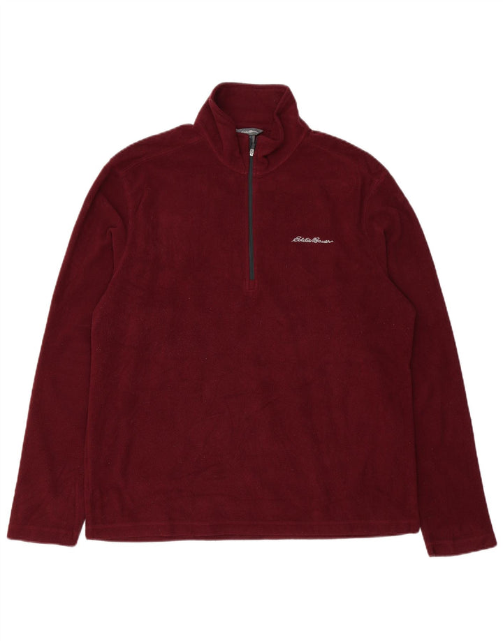 Eddie Bauer Fleece Jumper med lynlås til mænd Medium rødbrun polyester