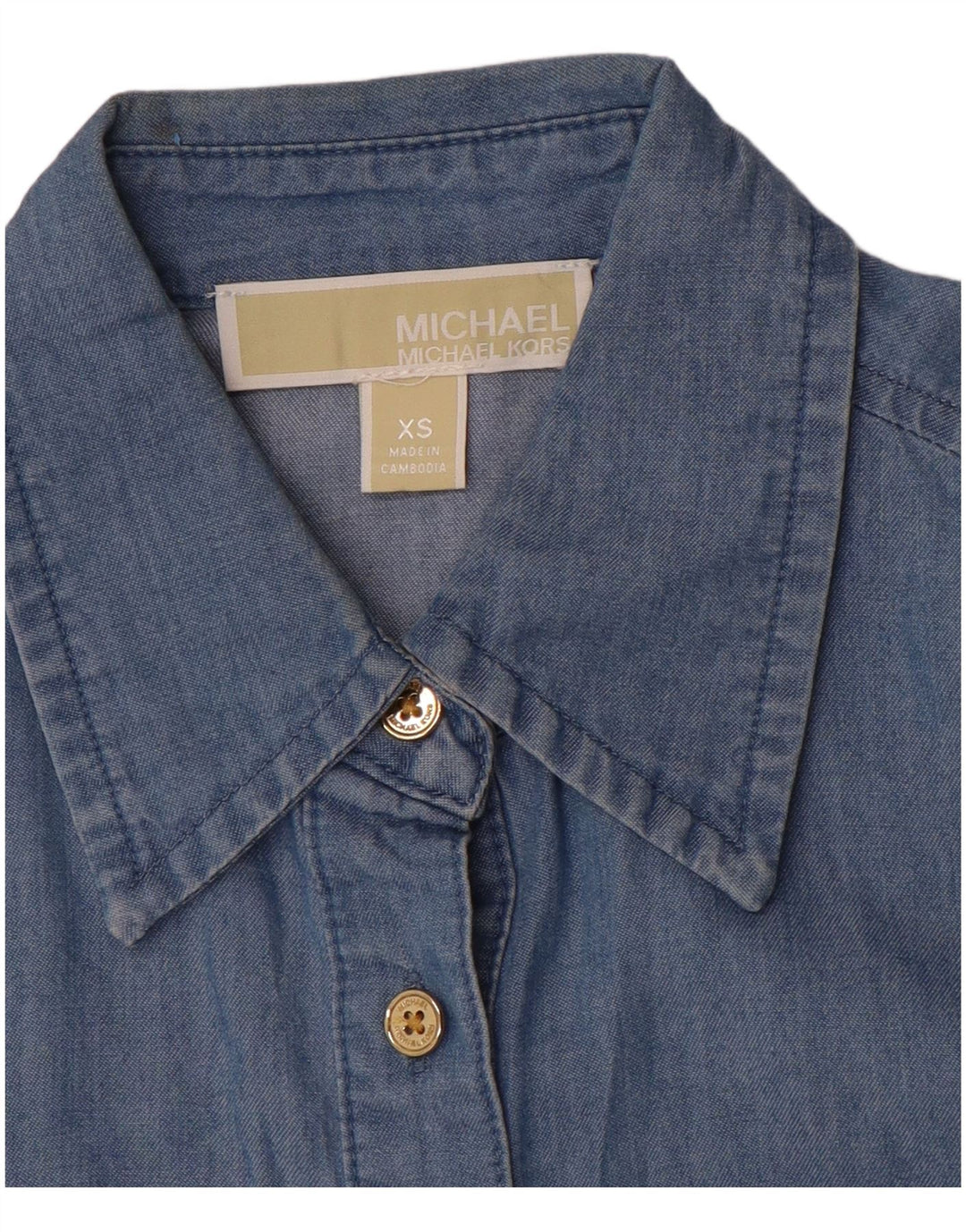 MICHAEL KORS Dame Oversized Denim Shirt UK 6 XS Blå