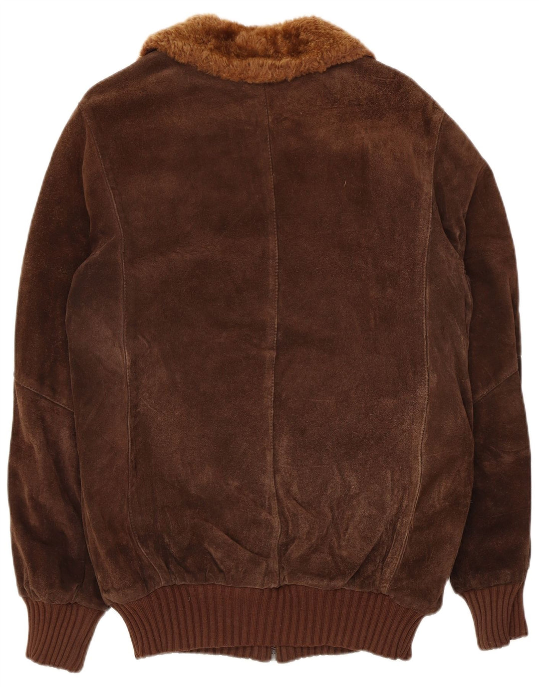 Vintage Herre Sherpa Ruskind Bomber Jacket UK 36 Lille Brun