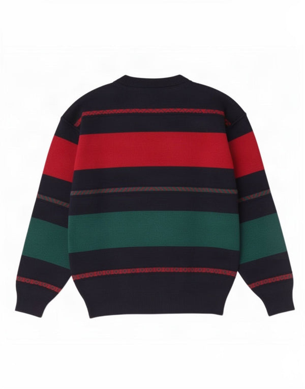State of Art Herre Crew Neck trøje Sweater Stor Marineblå Stribet