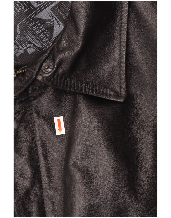 Vintage Herre Military Bomber Læderjakke UK 42 XL Sort