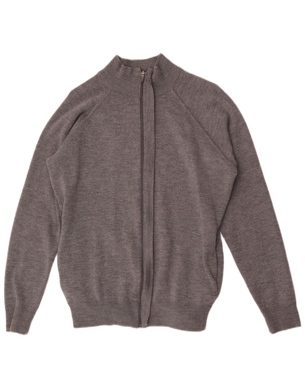 Zara Herre Zip Neck Jumper Sweater XL Grå Uld