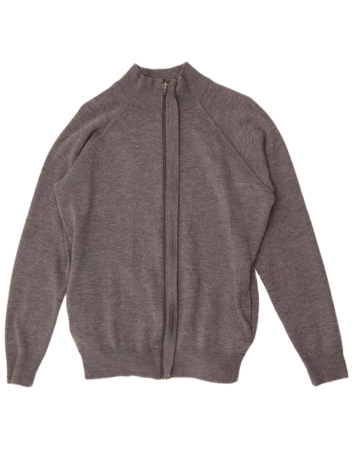 Zara Herre Zip Neck Jumper Sweater XL Grå Uld