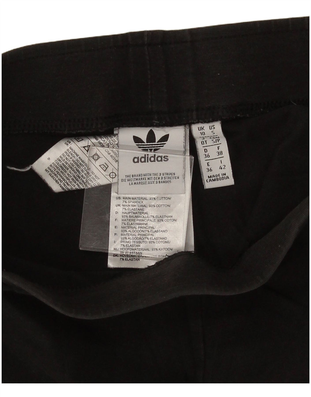 Adidas Dame Leggings UK 10 Small Black Bomuld