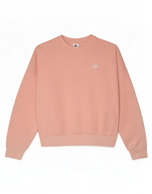 Adidas Womens Oversized Sweatshirt Jumper UK 4/6 XS Pink Cotton