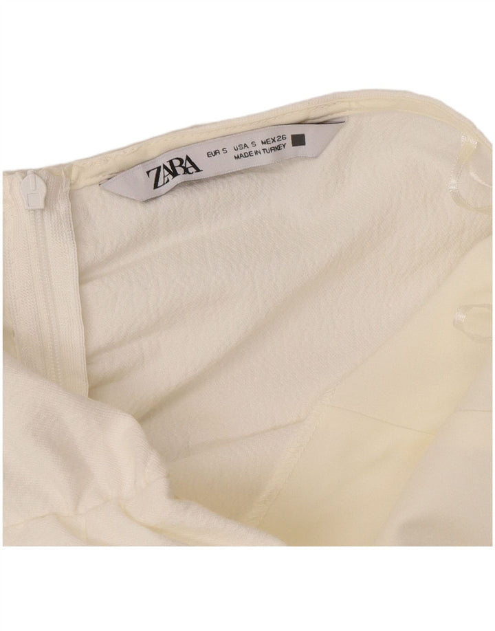 ZARA Womens Mini Strapless Dress UK 8 Small White