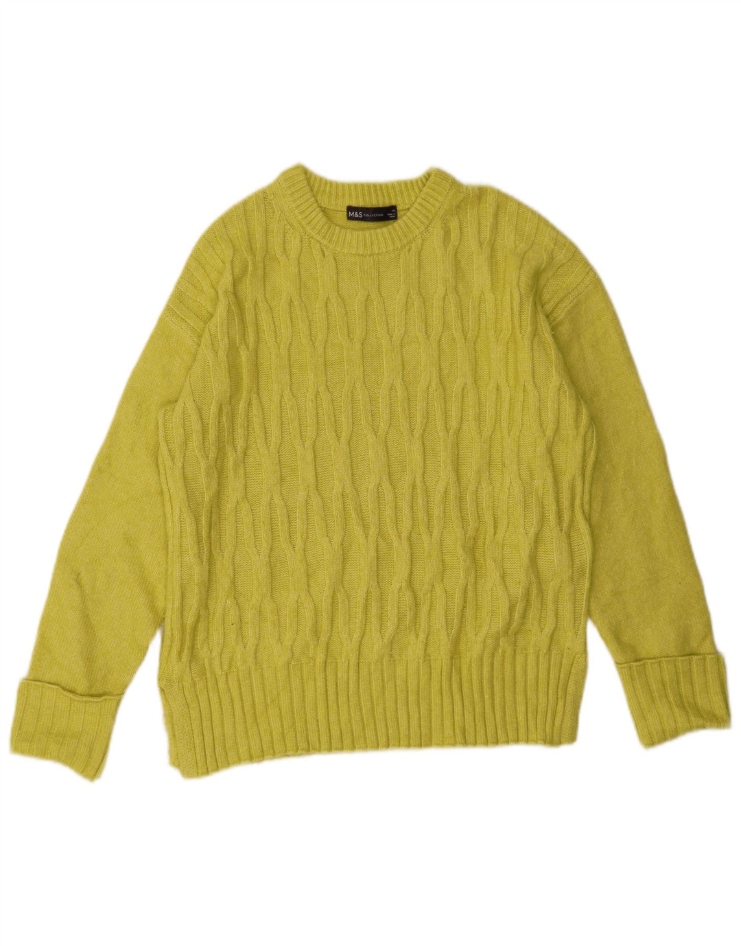 Marks & Spencer Dame sweater med rund hals DK 14 Medium Gul