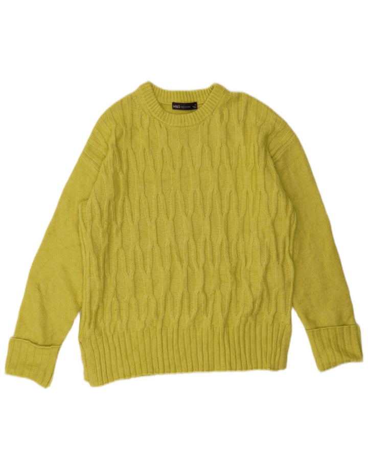 Marks & Spencer Dame sweater med rund hals DK 14 Medium Gul