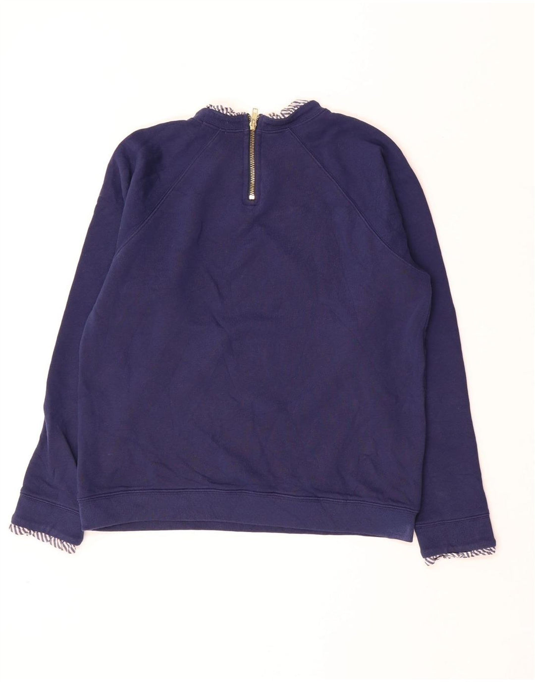 J. CREW Dame Sweatshirt Jumper UK 14 Medium Navyblå Bomuld