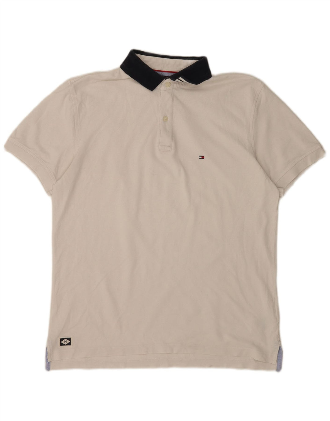 Tommy Hilfiger Herre Polo Shirt XL Hvid Bomuld