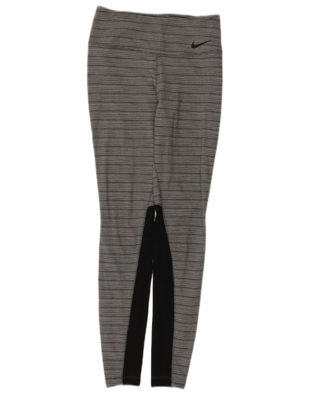 Nike Dame Dri Fit Leggings UK 8 Small Grey Colourblock Nylon