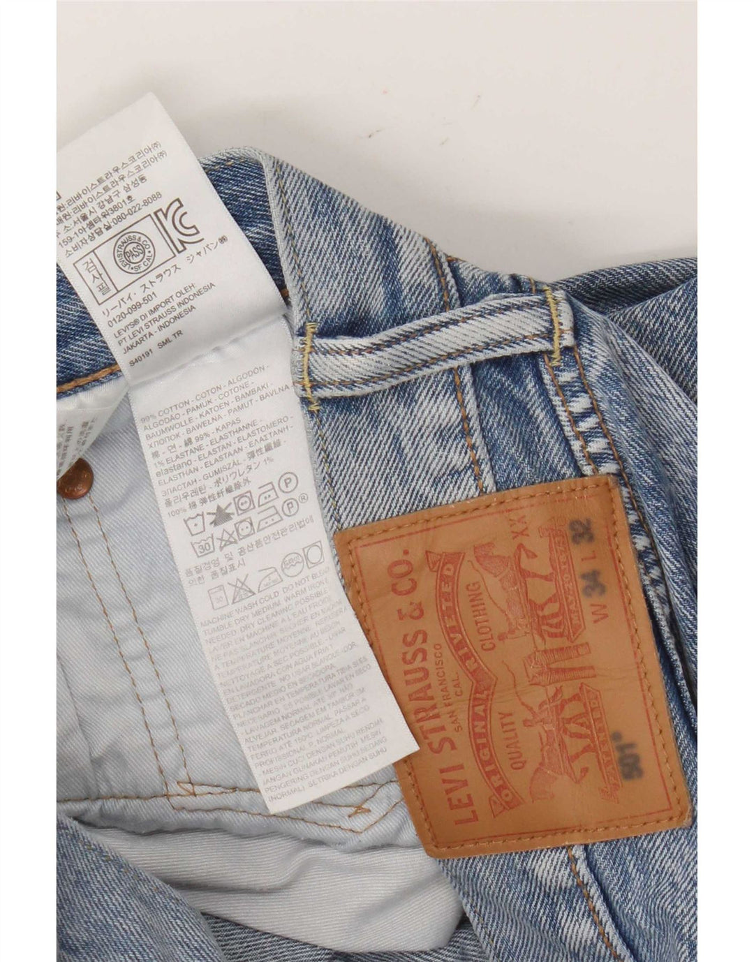 Levi's Herre 501 lige jeans W34 L32 blå bomuld