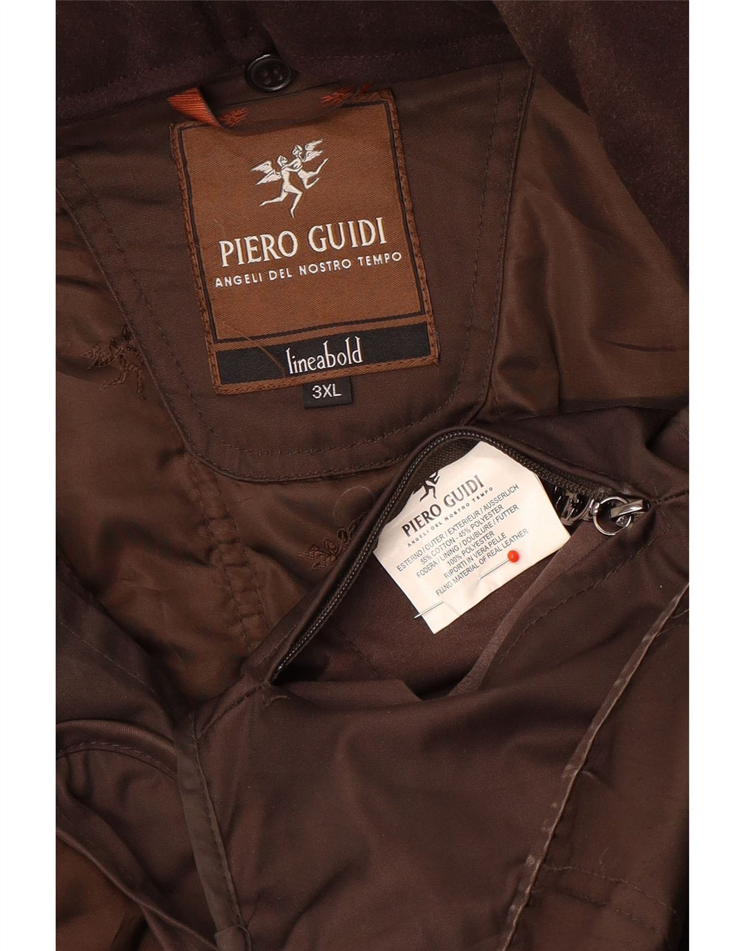 Piero Guidi Herre Utility Jacket UK 46 3XL Brun Bomuld
