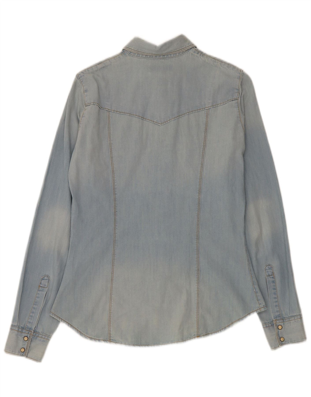 Guess Dame Denim Shirt UK 10 Small Blue Cotton