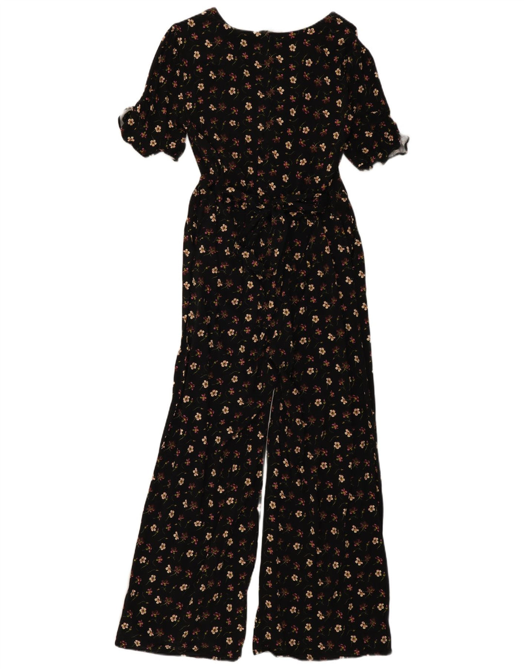 Oasis Dame Kortærmet Jumpsuit UK 14 Medium Black Floral