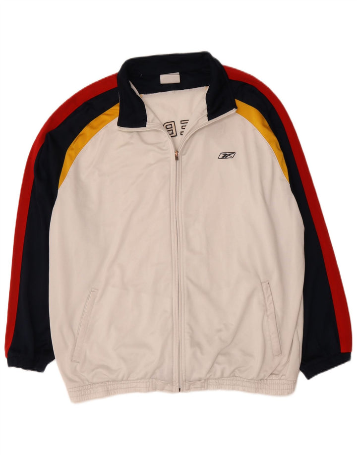 Reebok Herre Grafisk Loose Fit træningsdragt Topjakke Stor hvid Colourblock