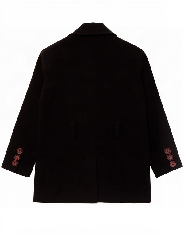 Trussardi Jeans Dame 4-knaps blazerjakke IT 46 Stor marineblå uld