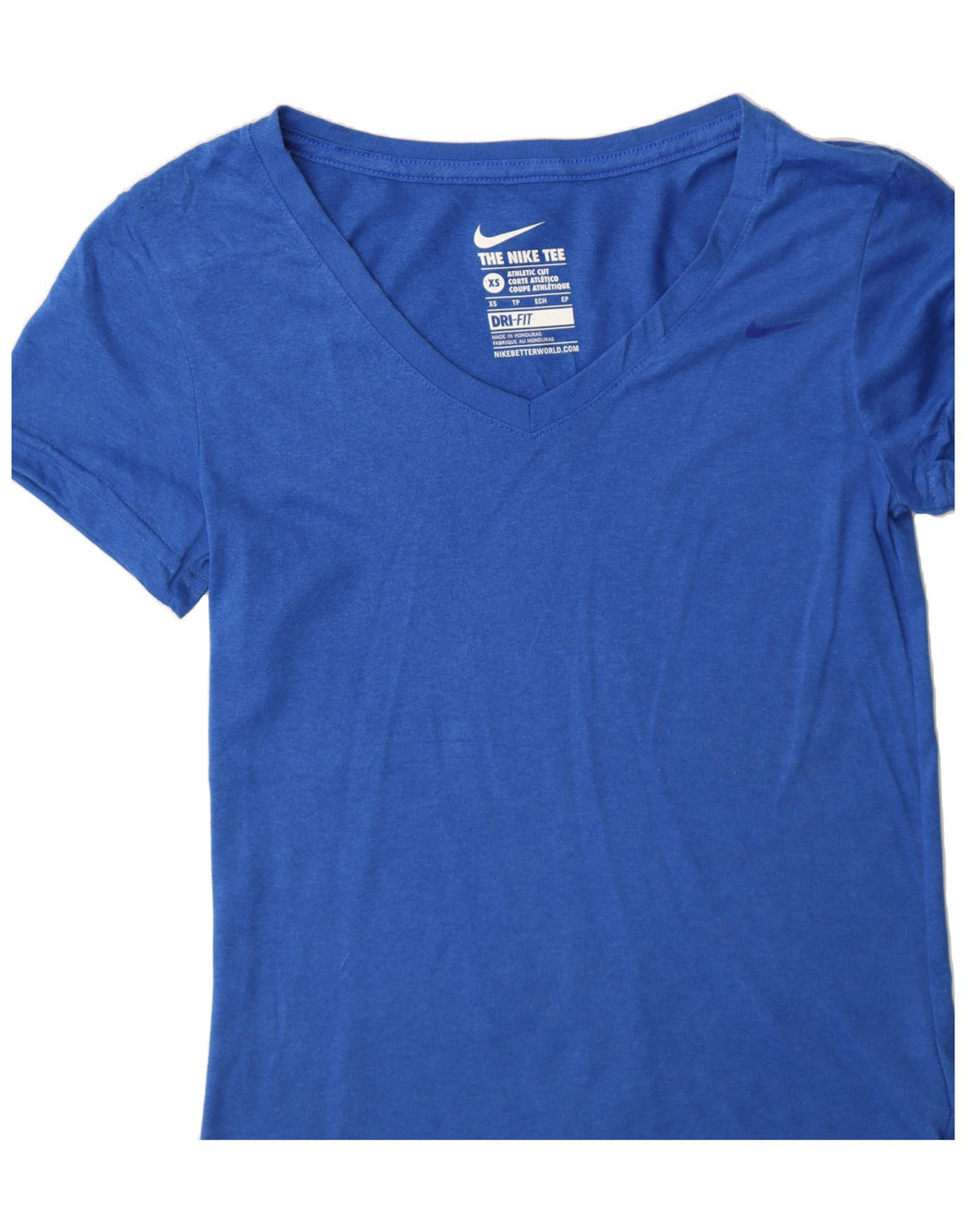 NIKE Womens Dri Fit T-Shirt Top UK 6 XS Blue Polyester Vintage Nike and Second-Hand Nike from Messina Hembry 