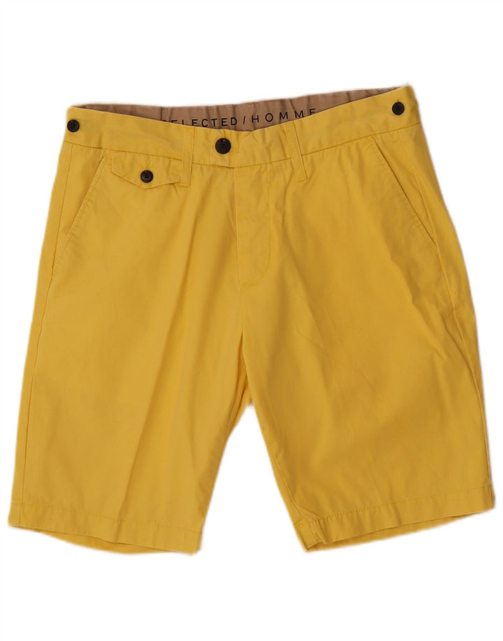 Vintage Chino Shorts til mænd store W34 gul bomuld