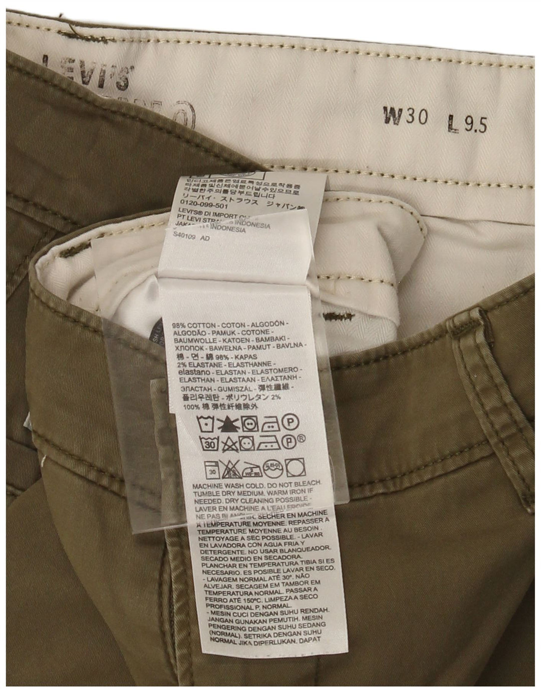 Levi's Chino Shorts til mænd W30 Medium Khaki Bomuld