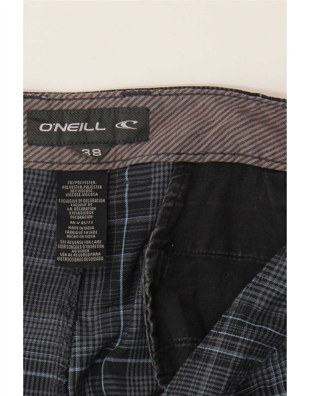 O'Neill Chino Shorts til mænd W38 XL Marineblå Plaid polyester