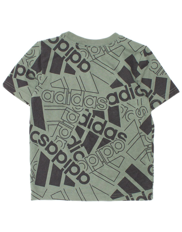 Adidas drenge Regular Fit grafisk T-shirt top 4-5 år grøn bomuld