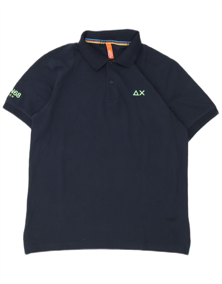 Sun68 Herre poloshirt XL marineblå bomuld