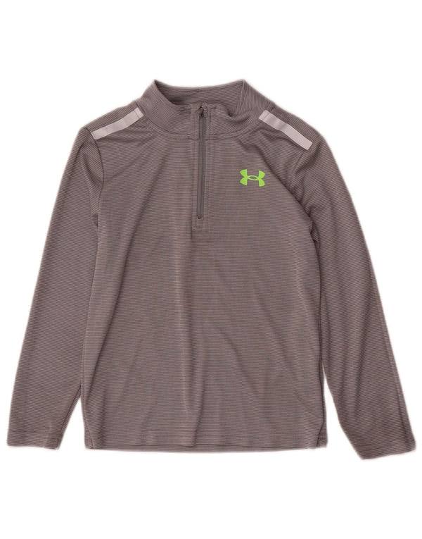Under Armour Boys Grafisk Pullover Træningsdragt Top 5-6 år Gråstribet