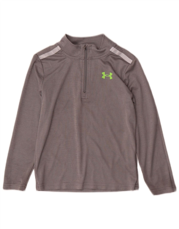 Under Armour Boys Grafisk Pullover Træningsdragt Top 5-6 år Gråstribet