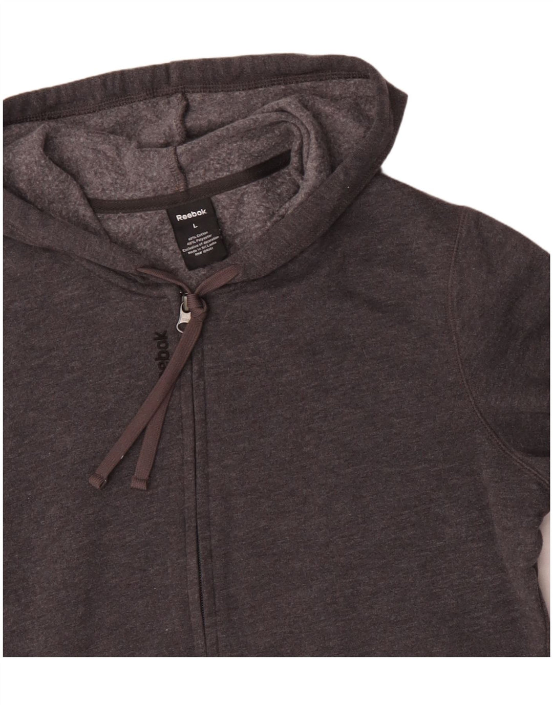 REEBOK Hættetrøje med lynlås til mænd Stor grå bomuld