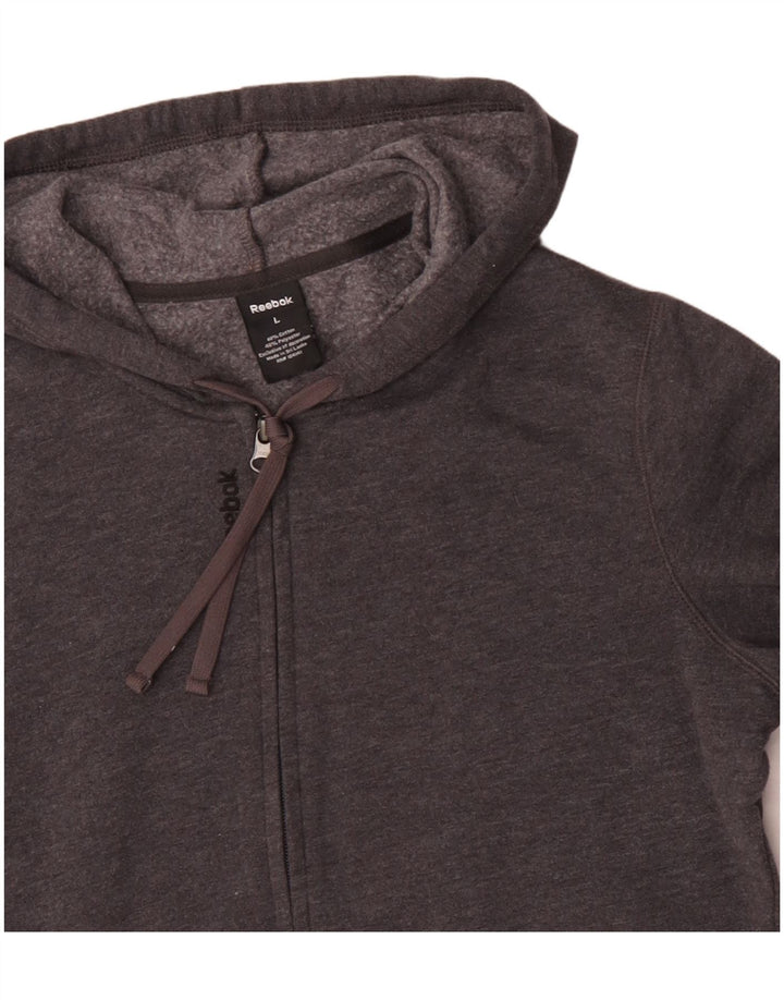 REEBOK Hættetrøje med lynlås til mænd Stor grå bomuld