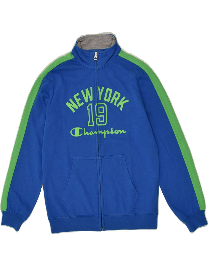 CHAMPION Boys Graphic Tracksuit Top Jacket 9-10 Years Medium  Blue | Vintage Champion | Thrift | Second-Hand Champion | Used Clothing | Messina Hembry 