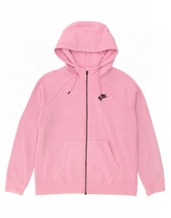 Nike Dame Relaxed Fit Hættetrøje Sweater UK 14 Medium Pink Bomuld