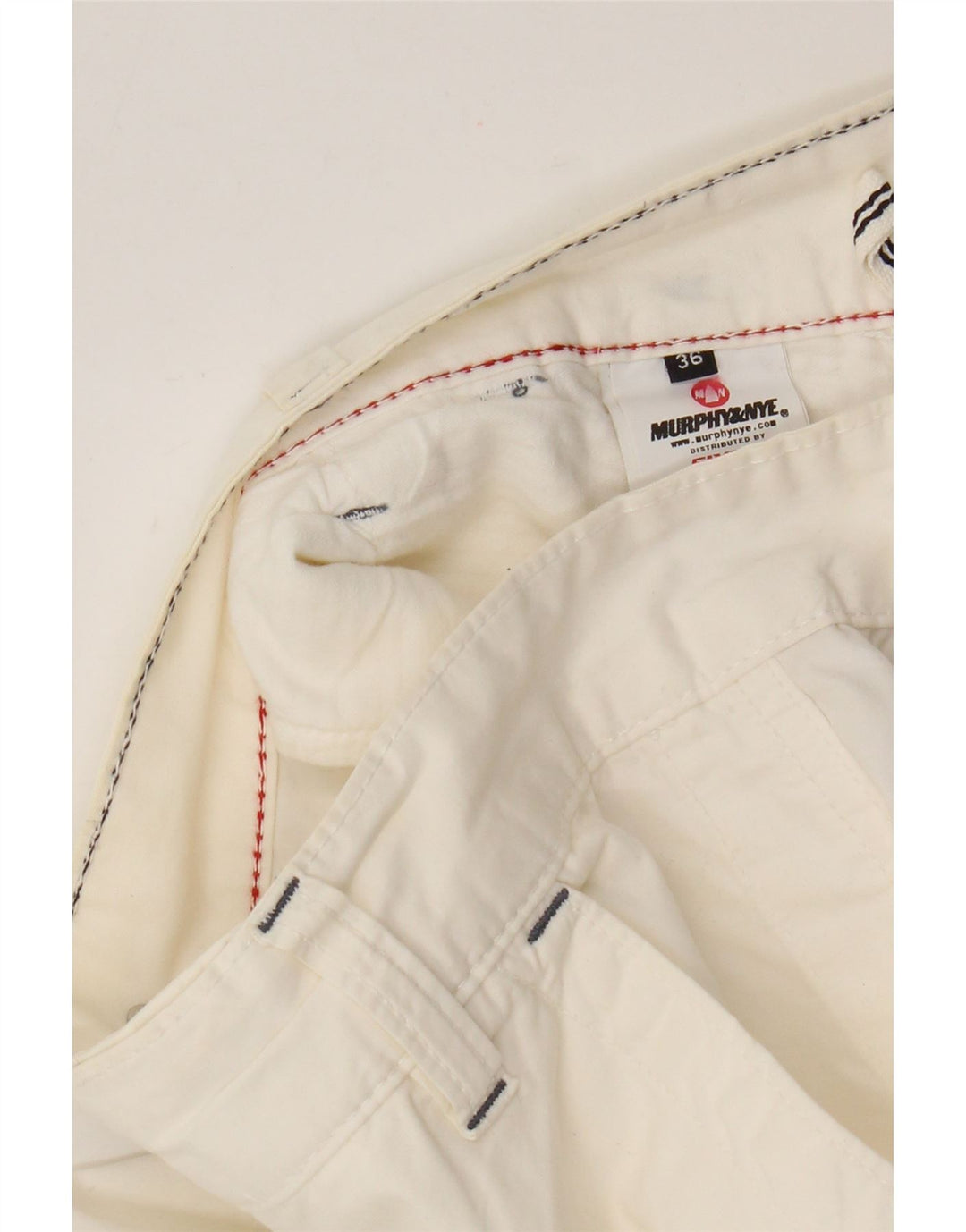 Murphy & Nye Herre Chino Shorts W36 Large White Bomuld