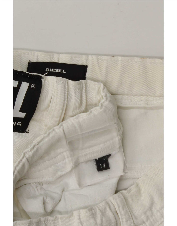 Diesel Dame Casual Shorts UK 14 Large W34 White