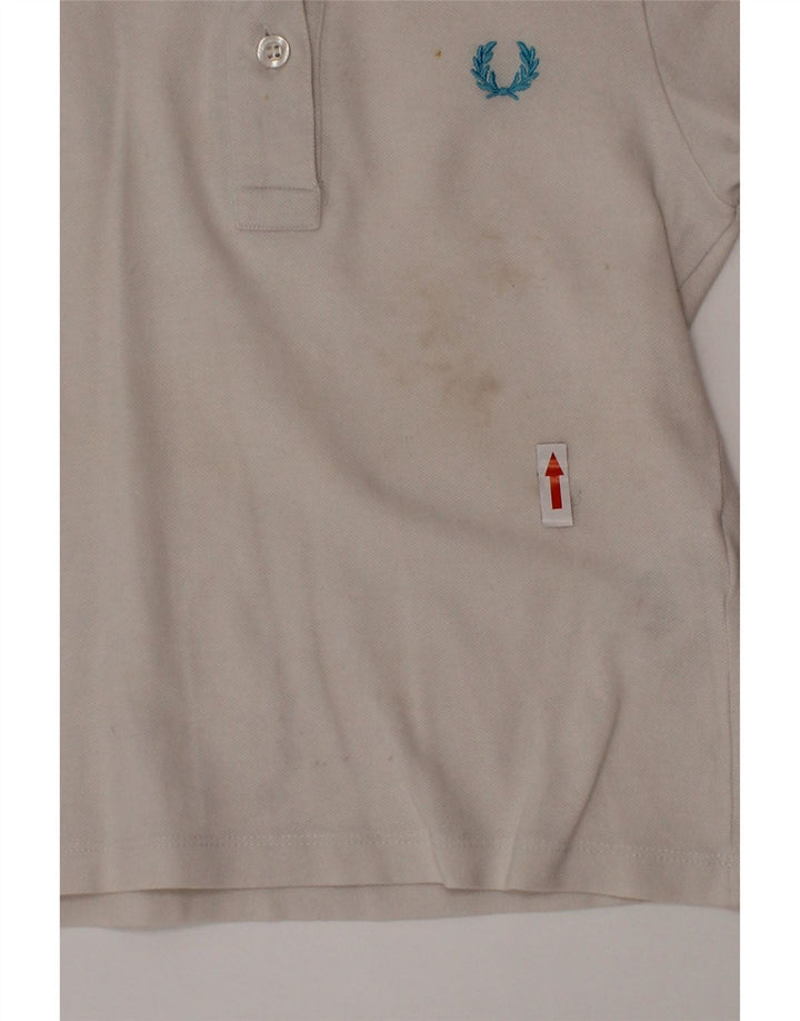 Fred Perry Boys Polo Shirt 3-4 Years Off White Bomuld