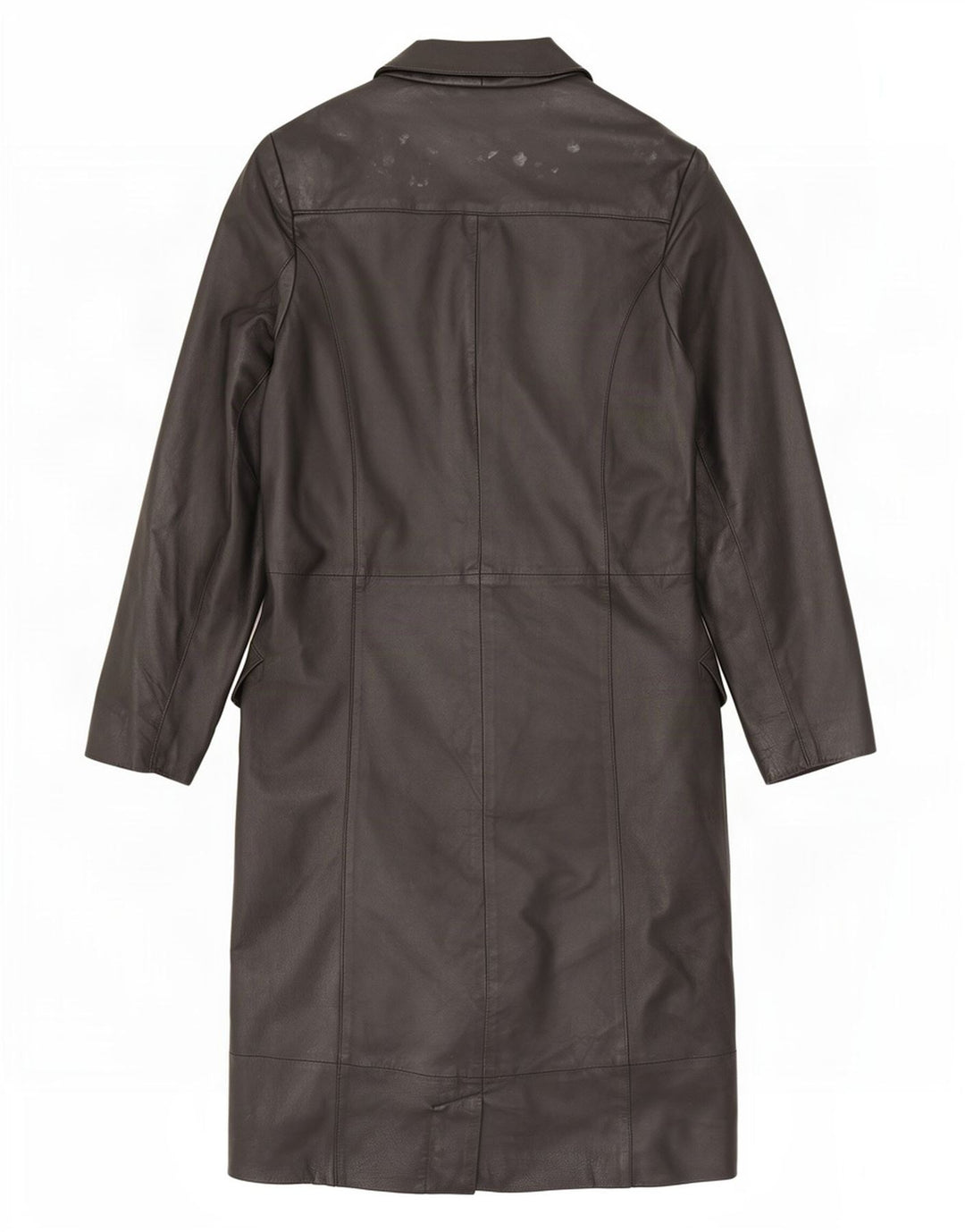 Yuppie Dame Oversized Læderfrakke EU 34 XS Sort